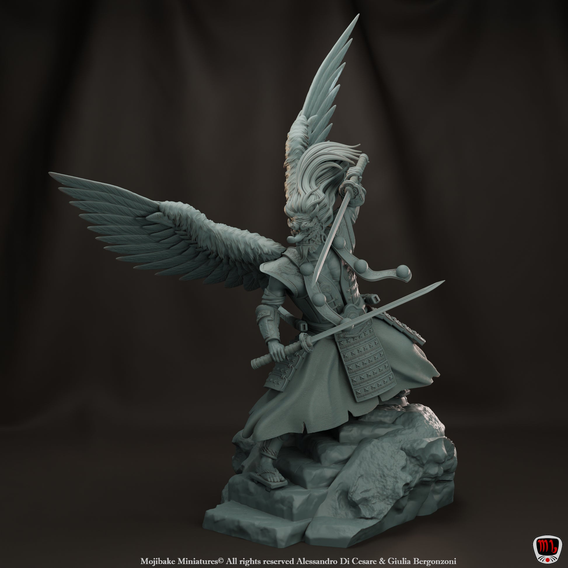 Mojibake - Hidden in the Shadows - Samurai Tengu - 120mm Pin Up/Figure/Model/Diorama - Helios3DPrinting