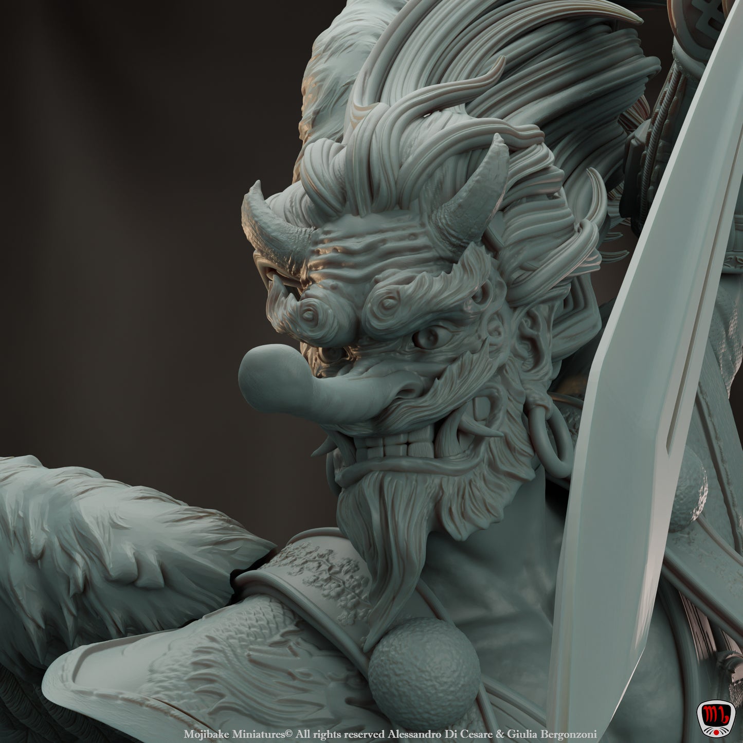 Mojibake - Hidden in the Shadows - Samurai Tengu - 120mm Pin Up/Figure/Model/Diorama - Helios3DPrinting