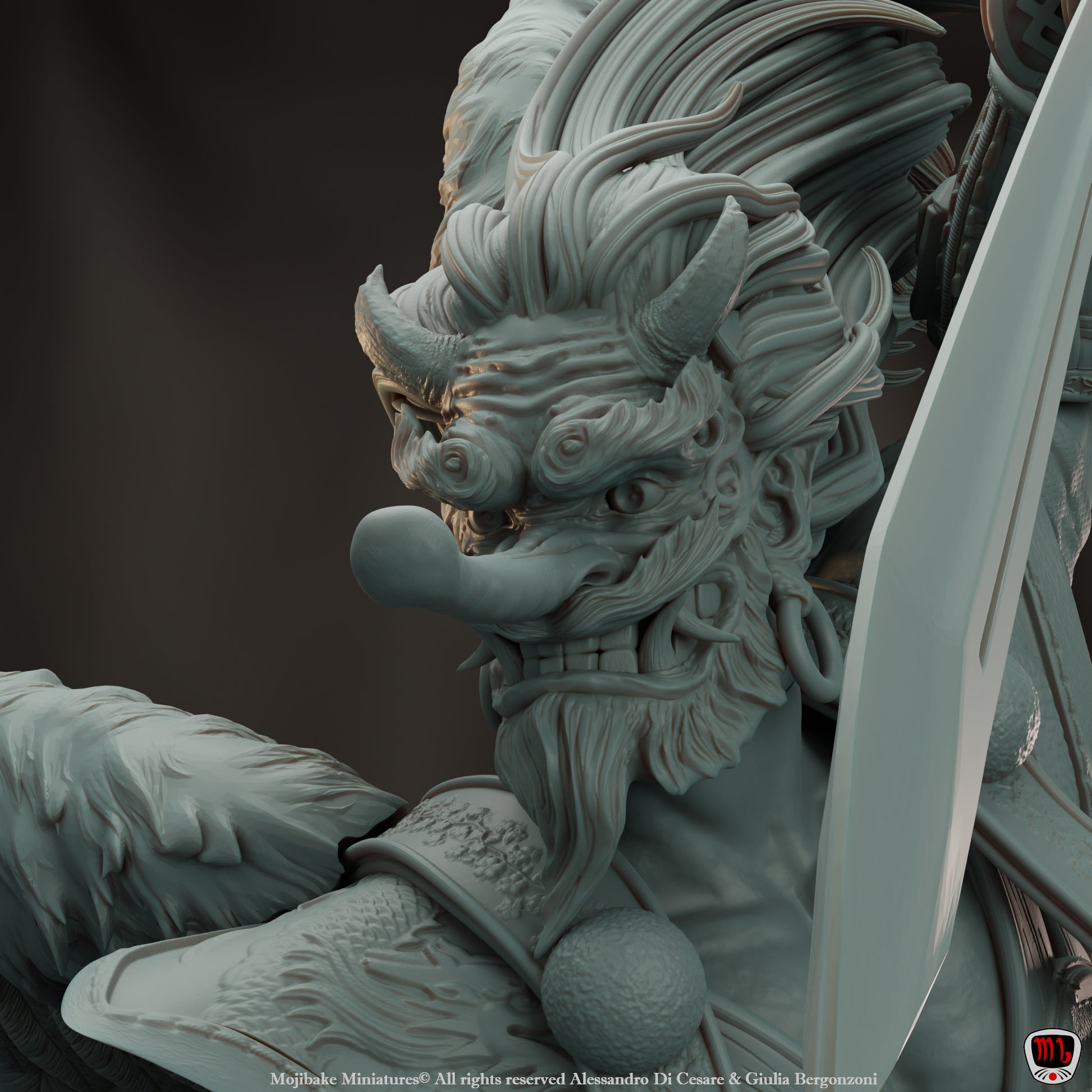 Mojibake - Hidden in the Shadows - Samurai Tengu - 120mm Pin Up/Figure/Model/Diorama - Helios3DPrinting