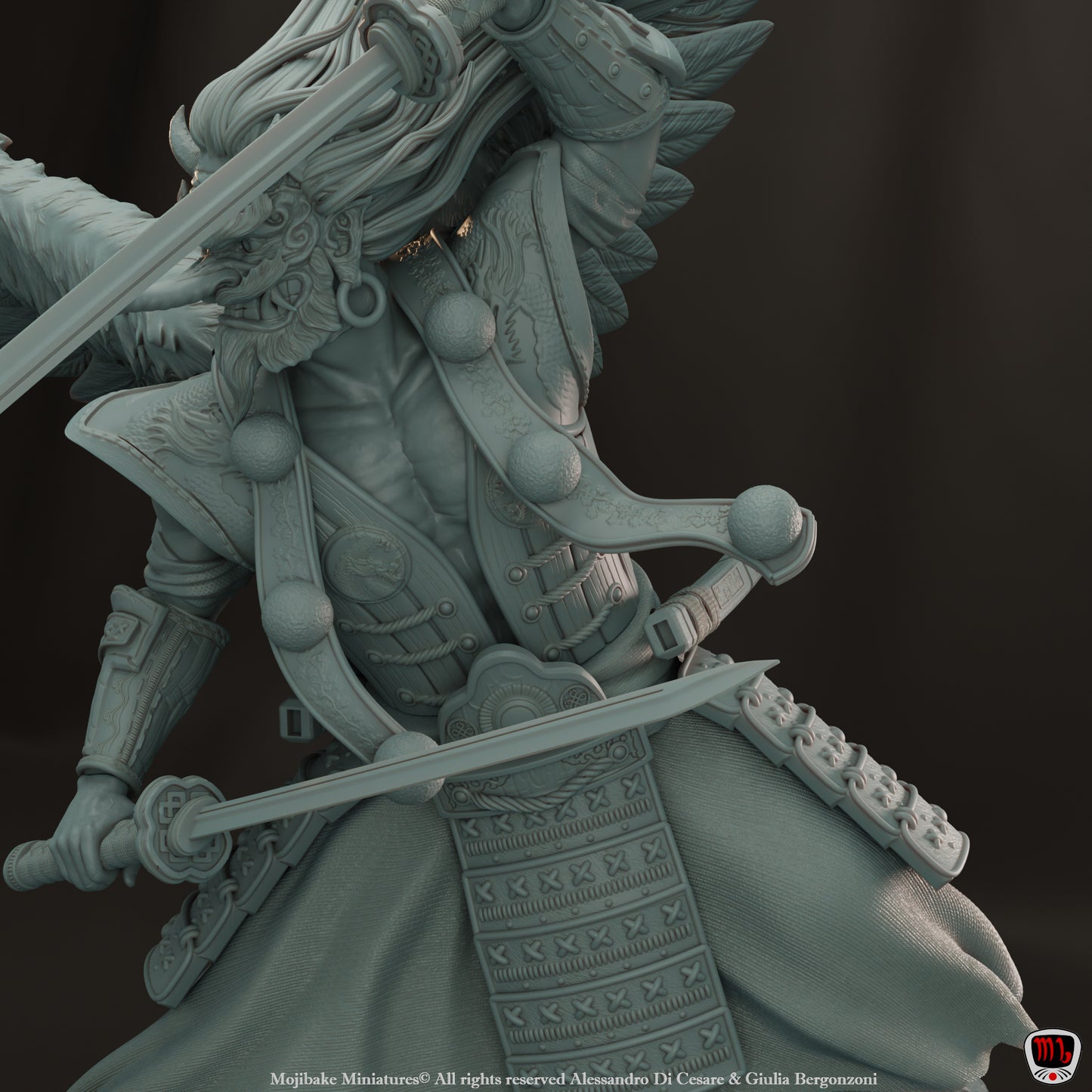Mojibake - Hidden in the Shadows - Samurai Tengu - 120mm Pin Up/Figure/Model/Diorama - Helios3DPrinting
