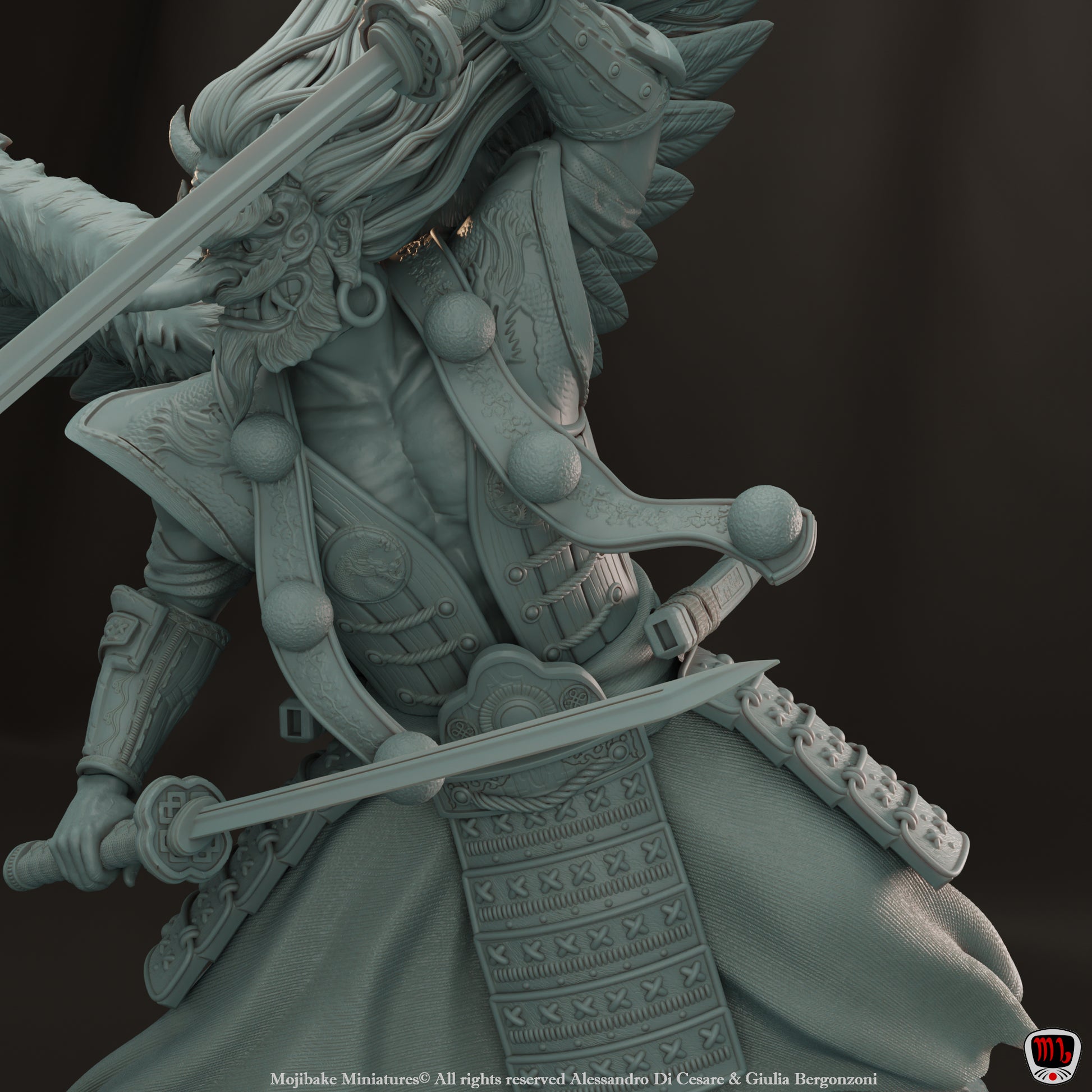 Mojibake - Hidden in the Shadows - Samurai Tengu - 120mm Pin Up/Figure/Model/Diorama - Helios3DPrinting