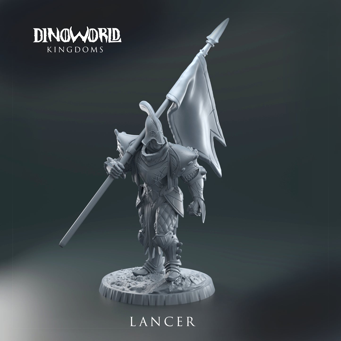 Dinoworld - Kingdoms - Human Lancer #1 - DnD/Tabletop/TTRPG Figure Miniature