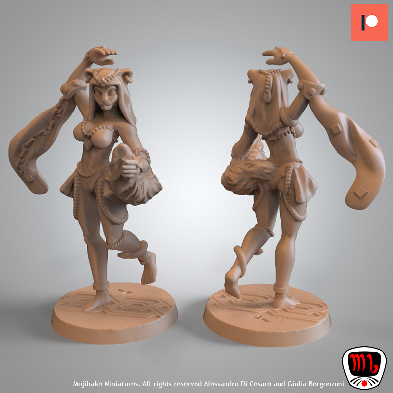 Mojibake - Temple of the Broken Spires - Tabaxi Dancers - DnD/TTRPG Figure/Miniature - Helios3DPrinting