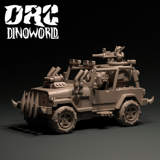 Dinoworld - Orks - Orc Jeep - DnD/Pathfinder/TTRPG Figure Miniature