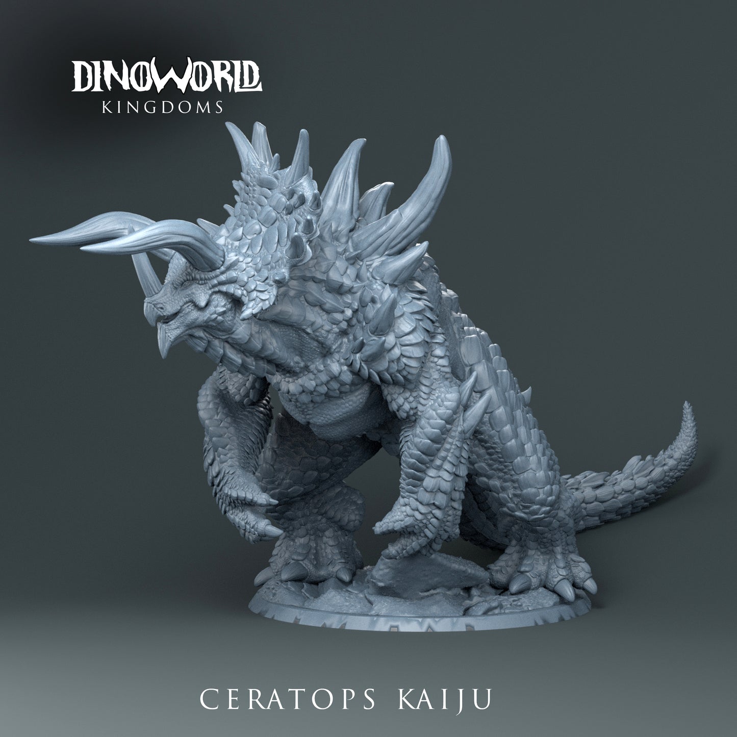 Dinoworld - Kingdoms - Ceratops Kaiju - DnD/Tabletop/TTRPG Figure