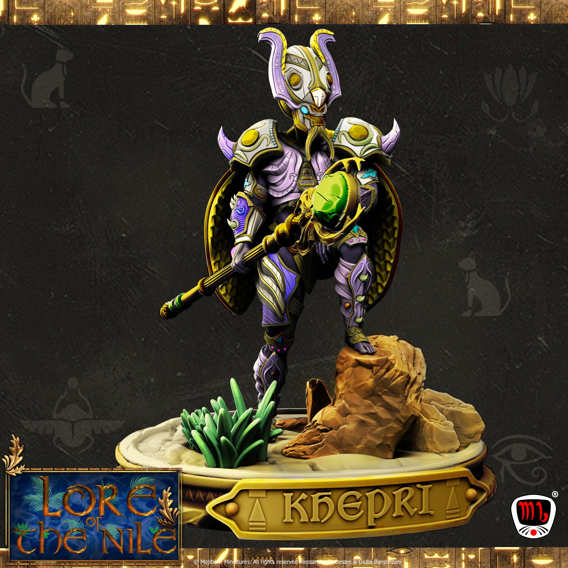 Mojibake - Lore of the Nile - Khepri, God of Rebirth - 120mm Pin Up/Figure/Model/Diorama - Helios3DPrinting