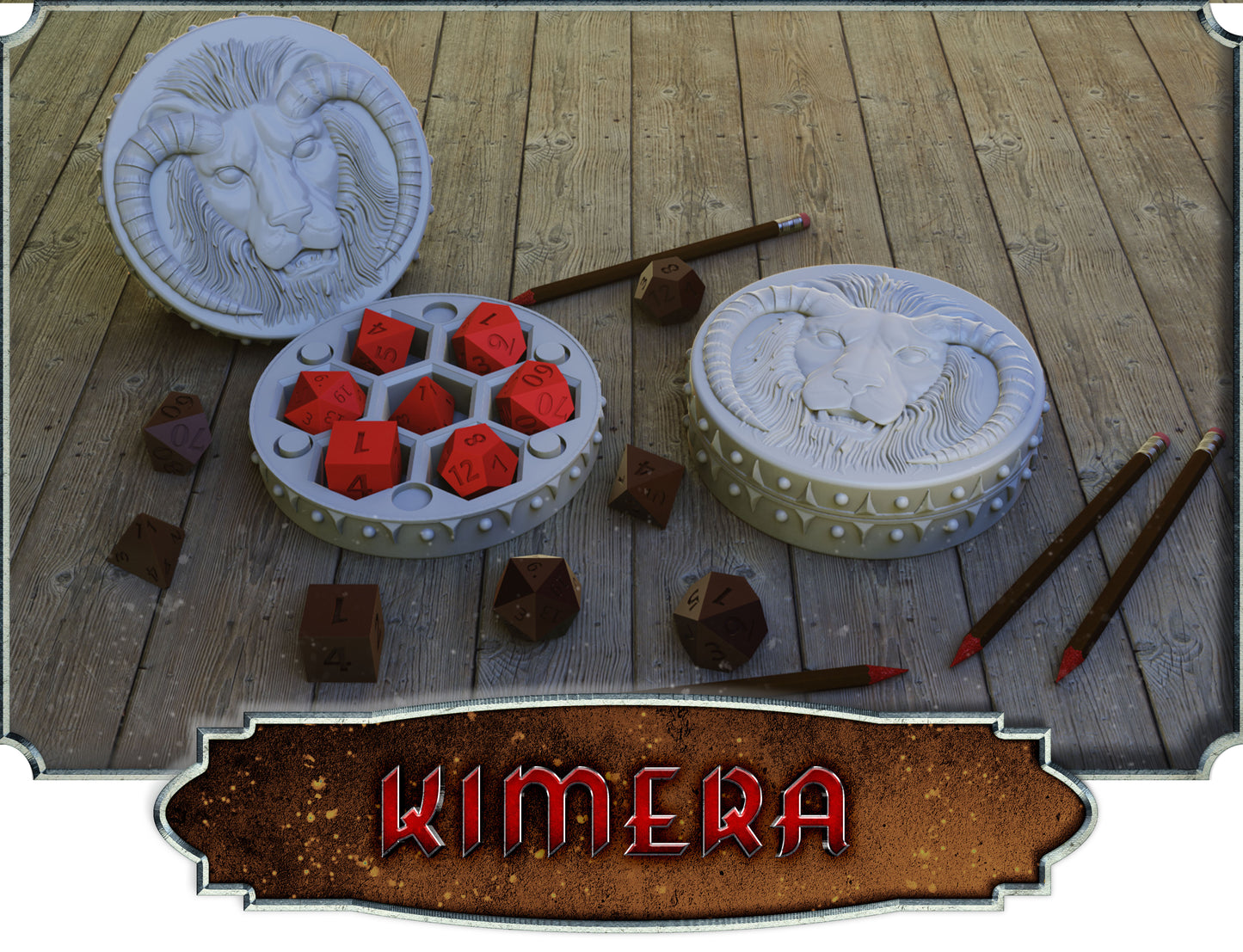 Crosslances - Dice Holder - Chimera - DnD/TTRPG/Roleplaying/Wargames