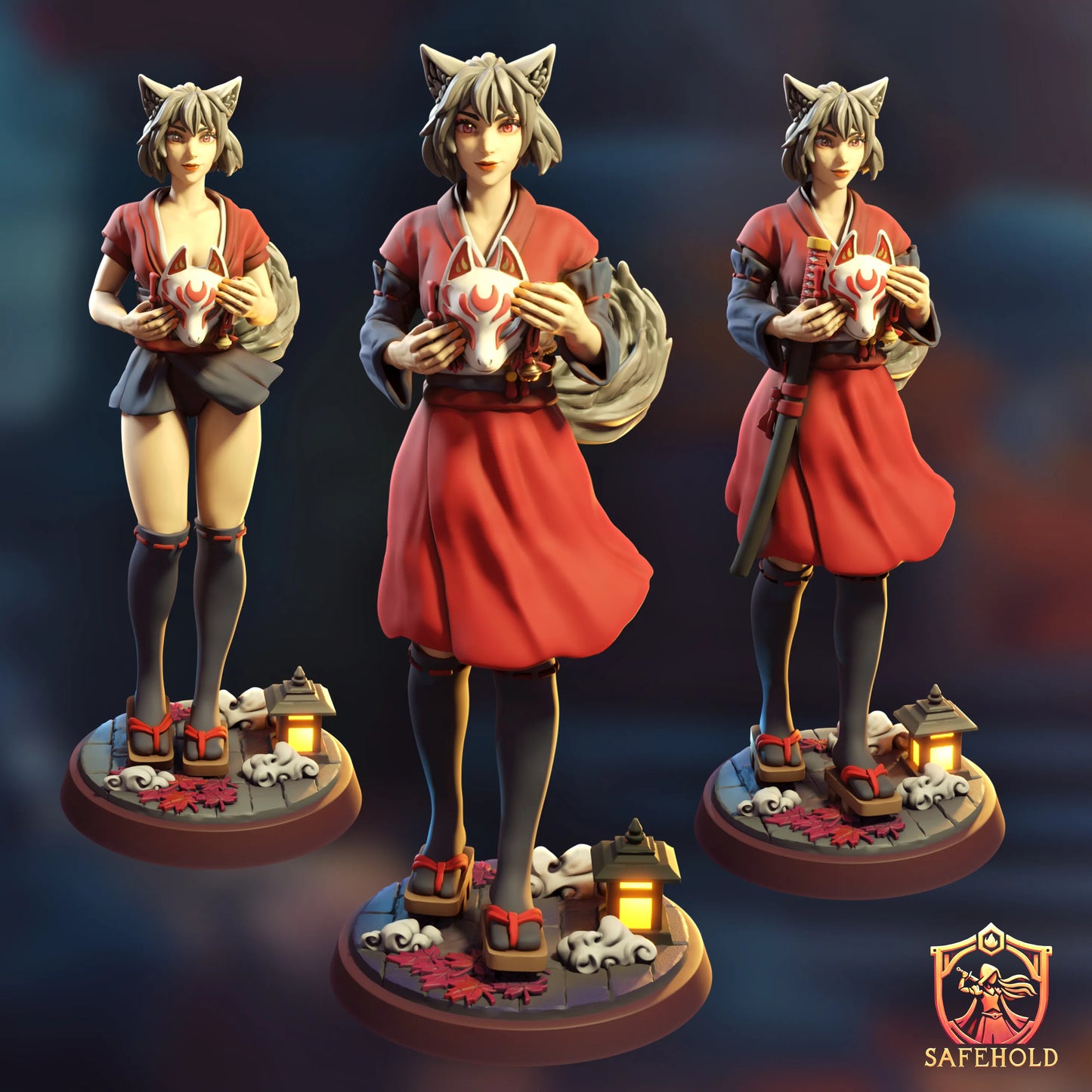 Safehold - Inari the Kitsune Girl - 75mm Pin Up/Figure/Model/Diorama