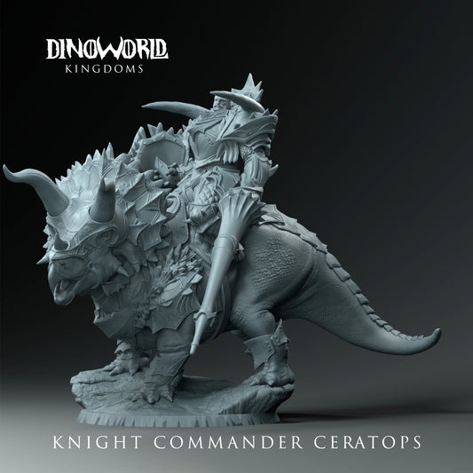 Dinoworld - Kingdoms - Knight Commander Ceratops Mounted - DnD/Tabletop/TTRPG