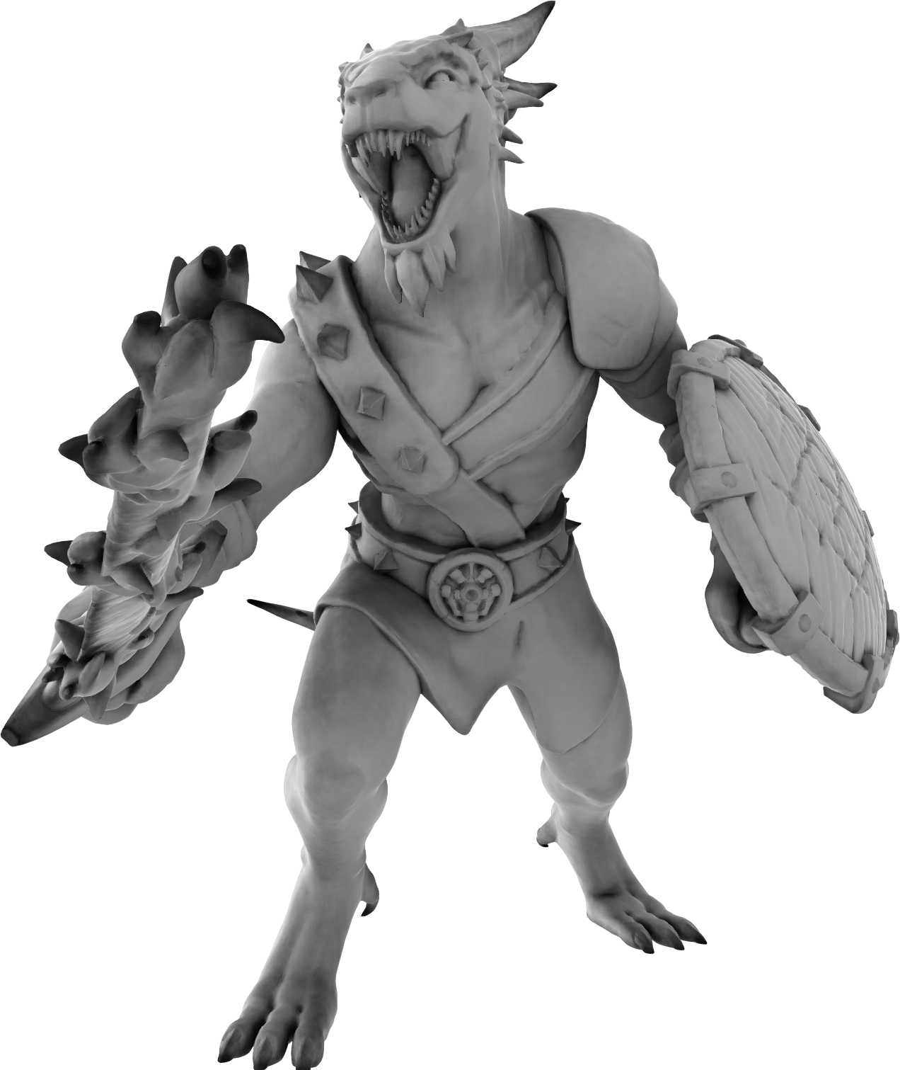 3 Amigos Miniatures - Kobold w/Fire Sword & Shield - DnD/TTRPG Figure/Miniature - Helios3DPrinting