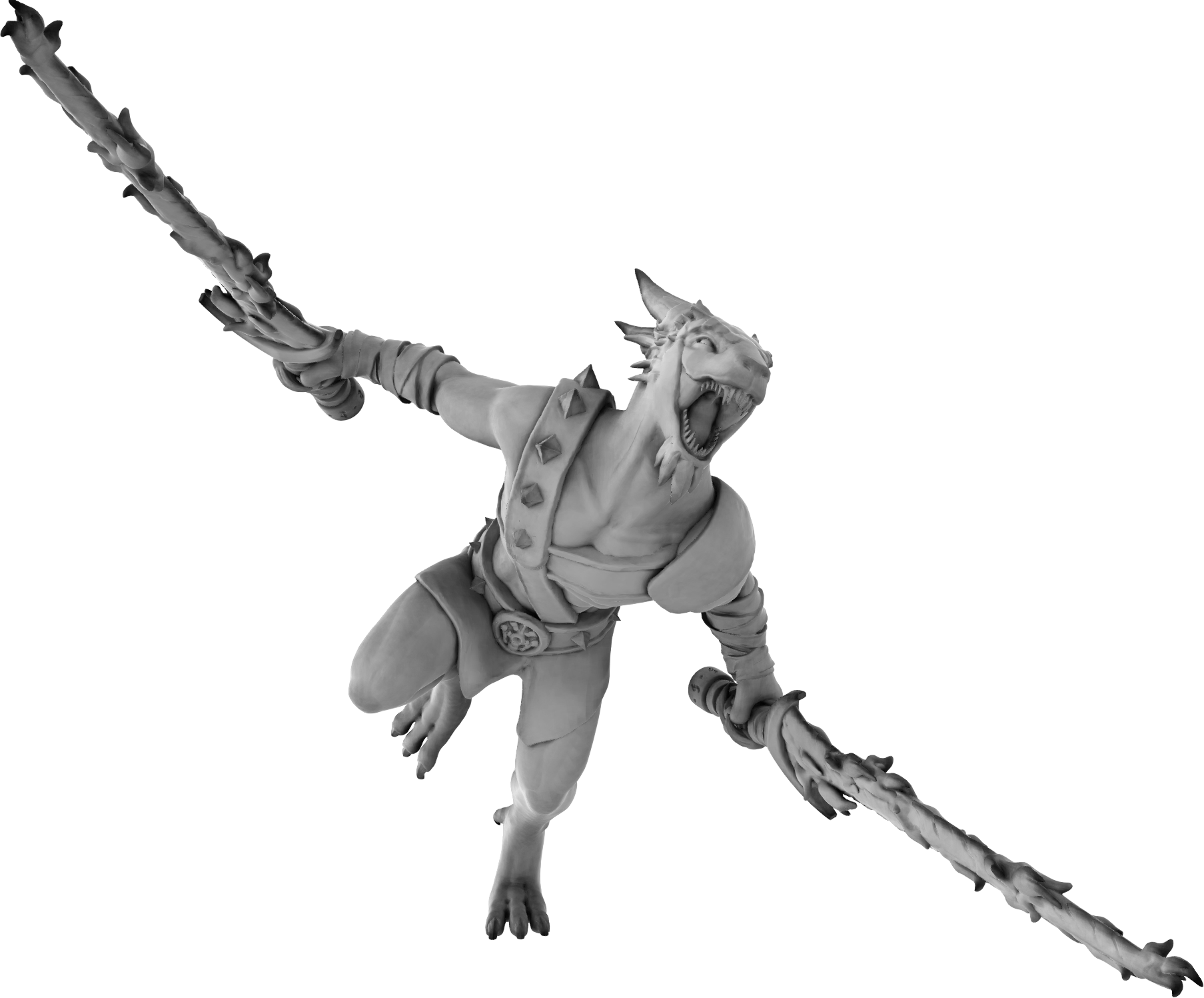 3 Amigos Miniatures - Kobold w/ Two Flaming Swords - DnD/TTRPG Figure/Miniature - Helios3DPrinting