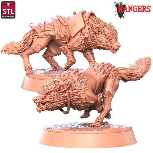 STL Miniatures - Giant Wolf Pet - DnD/TTRPG Figure/Miniature