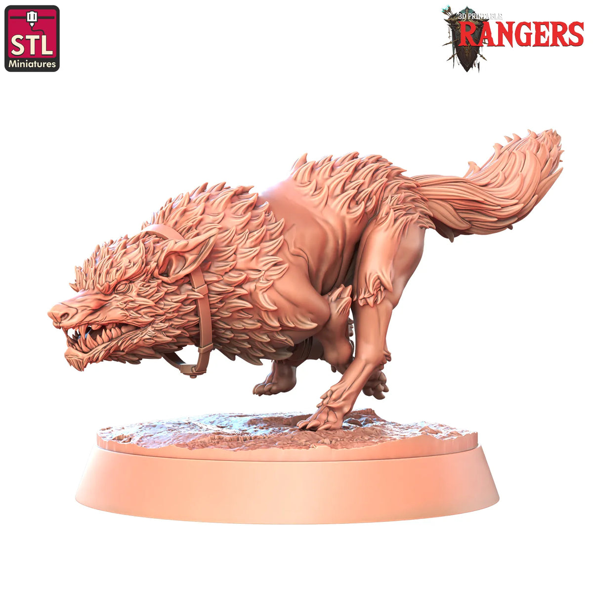 STL Miniatures - Giant Wolf Pet - DnD/TTRPG Figure/Miniature