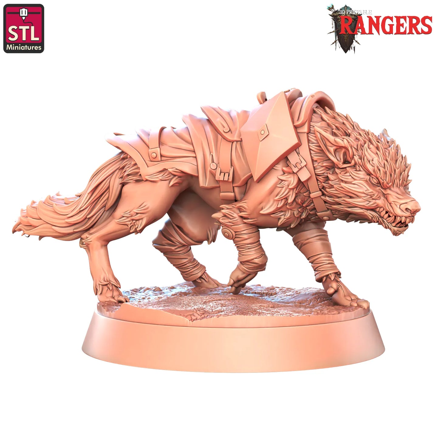 STL Miniatures - Giant Wolf Pet - DnD/TTRPG Figure/Miniature