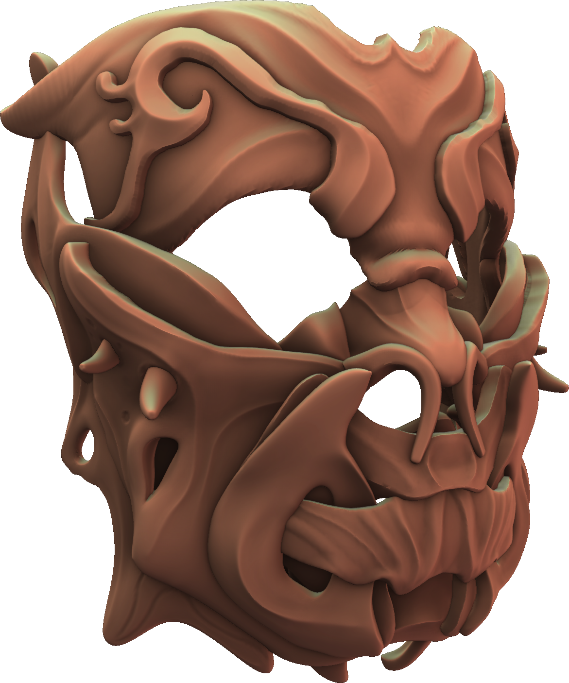 3DMask - Oriental - Kurogane - Unpainted Prop/Cosplay