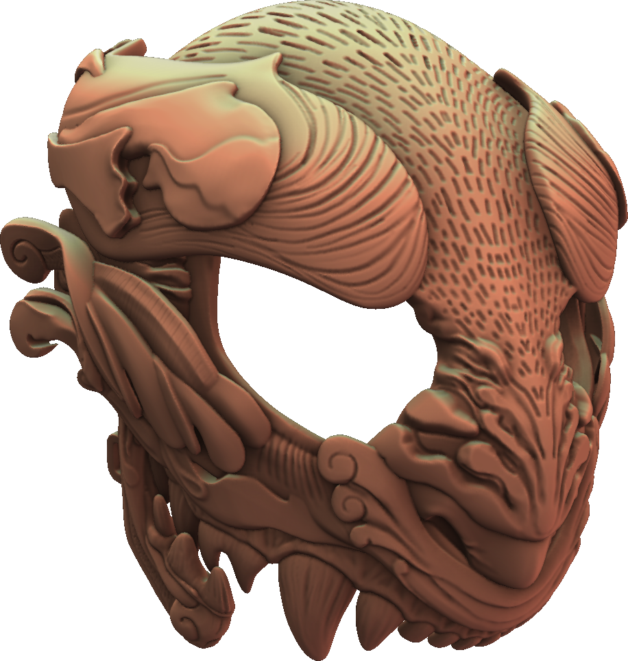 3DMask - Oriental - Kurotora - Unpainted Prop/Cosplay
