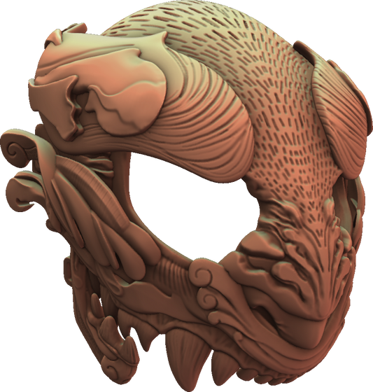 3DMask - Oriental - Kurotora - Unpainted Prop/Cosplay