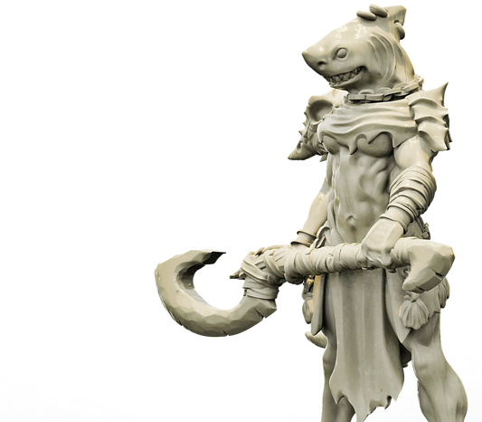 Brayan Nafarrate - Bestiary #4 - Sharkin Female #1 - DnD/TTRPG Figure/Miniature