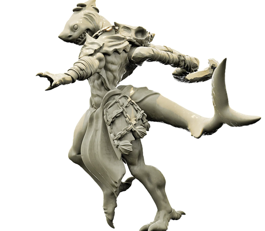 Brayan Nafarrate - Bestiary #4 - Sharkin Female #2 - DnD/TTRPG Figure/Miniature