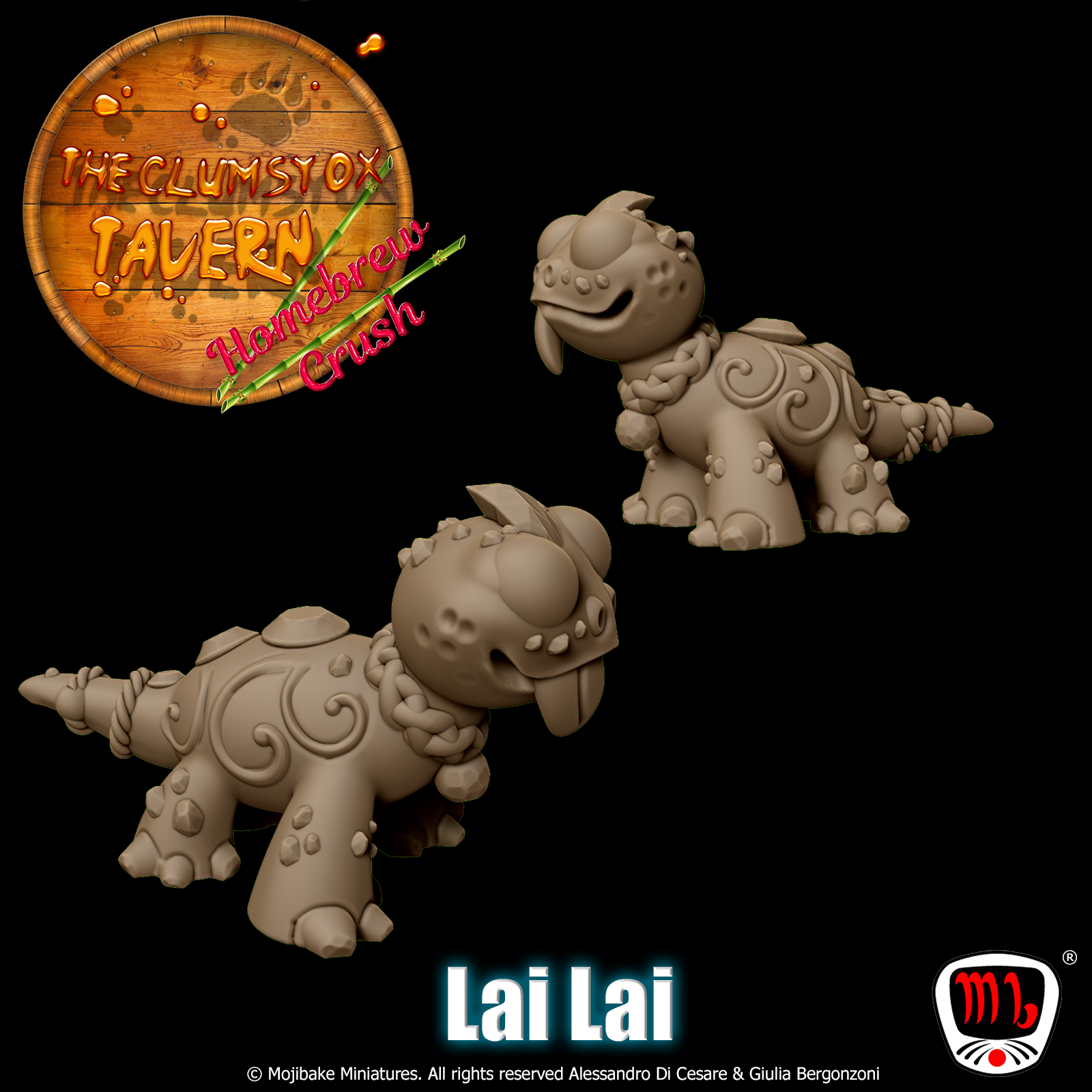 Mojibake - Clumsy Ox Tavern - Lai Lai - DnD/TTRPG Figure/Miniature - Helios3DPrinting