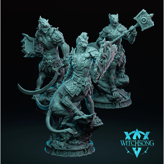 Witchsong Miniatures - Lord of the Lionhorde - Lieutenants - 3 Poses - Helios3DPrinting