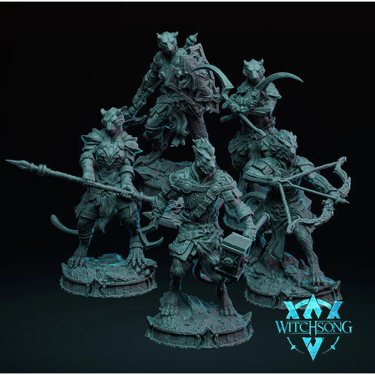 Witchsong Miniatures - Lord of the Lionhorde - Foot Soldiers - 5 Poses - Helios3DPrinting