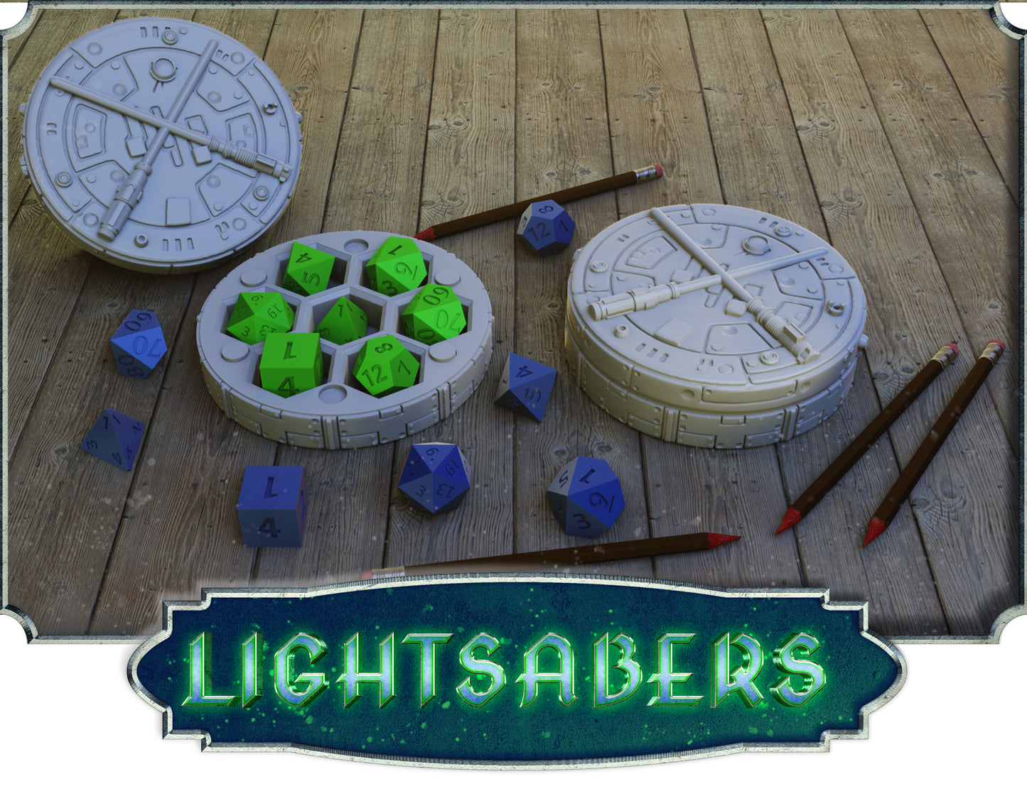 Crosslances - Dice Holder - Lightsaber - DnD/TTRPG/Roleplaying/Wargames