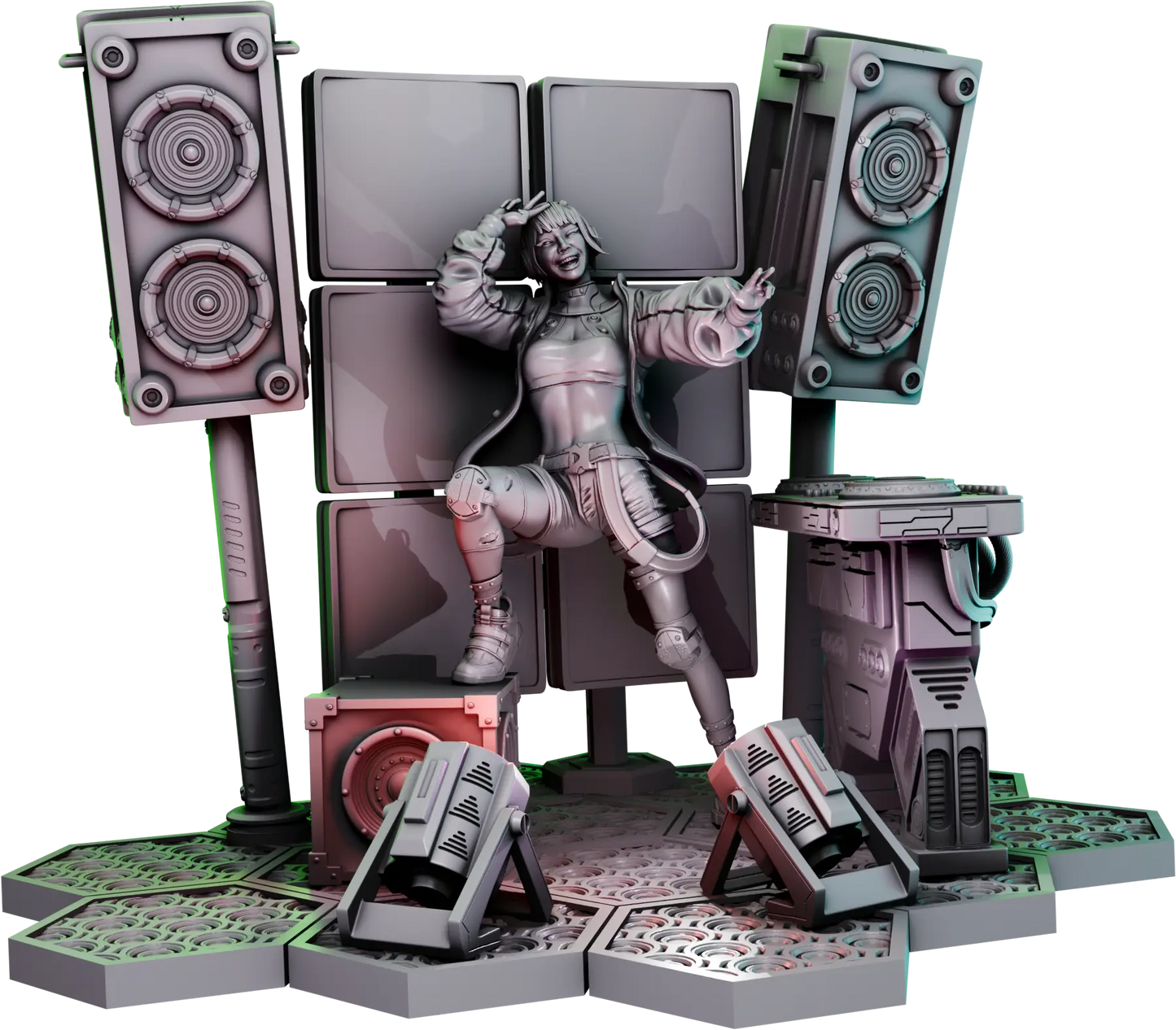 Alessandro Di Cesare - Chroma City - Lumi, Melodic Muse - 100mm Pin Up/Figure/Model/Diorama - Helios3DPrinting