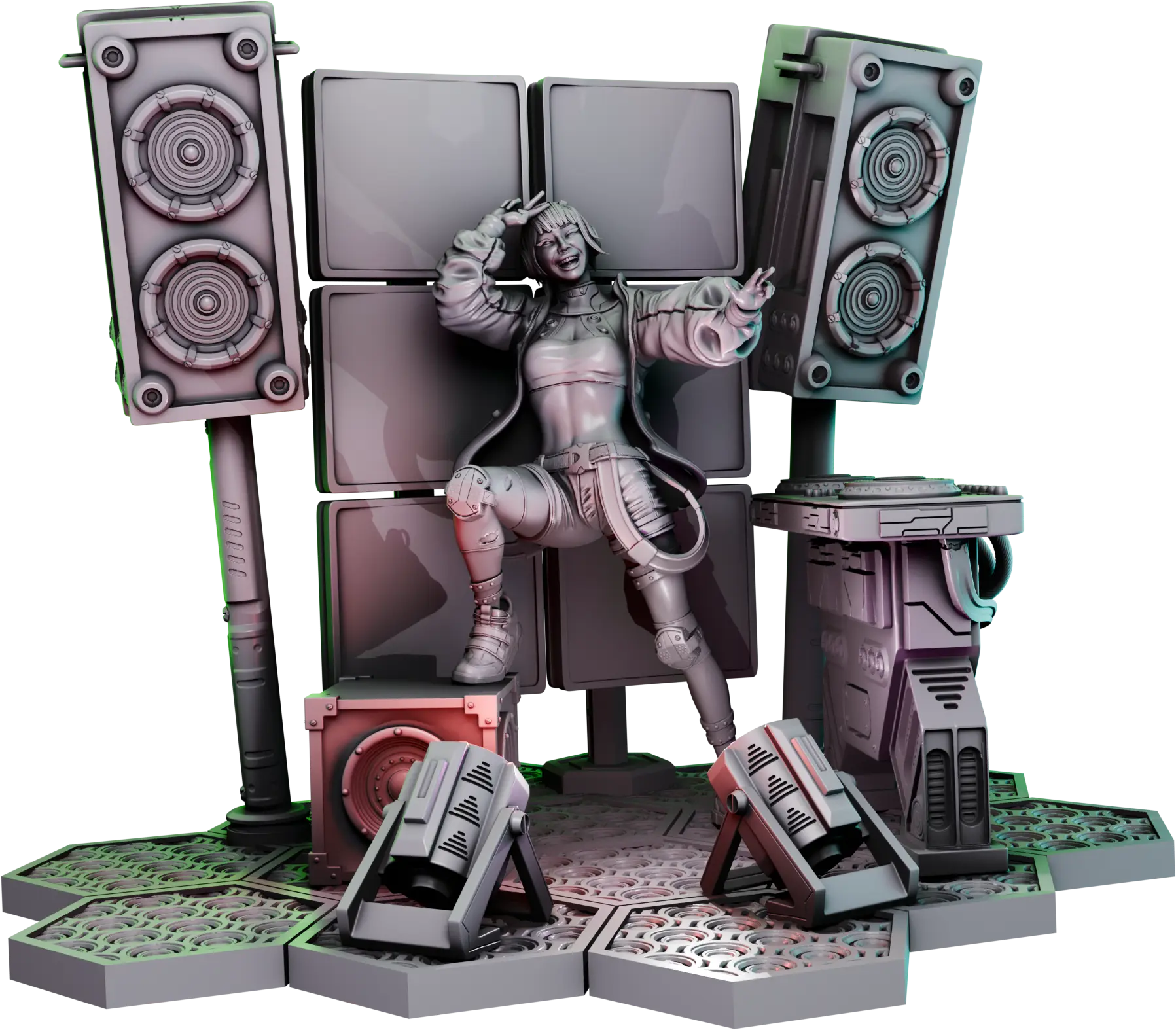 Alessandro Di Cesare - Chroma City - Lumi, Melodic Muse - 100mm Pin Up/Figure/Model/Diorama - Helios3DPrinting