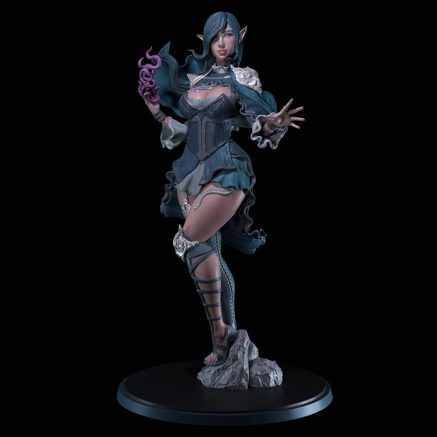 Calamity Figures - Wyrm Slayers - Elf Mage - 75mm Pin Up/Figure/Model/Diorama