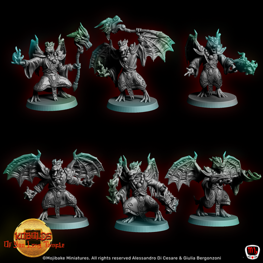 Mojibake - Kobolds Of Yao Long Temple - Mage - 6 Poses - DnD/TTRPG Figure/Miniature - Helios3DPrinting