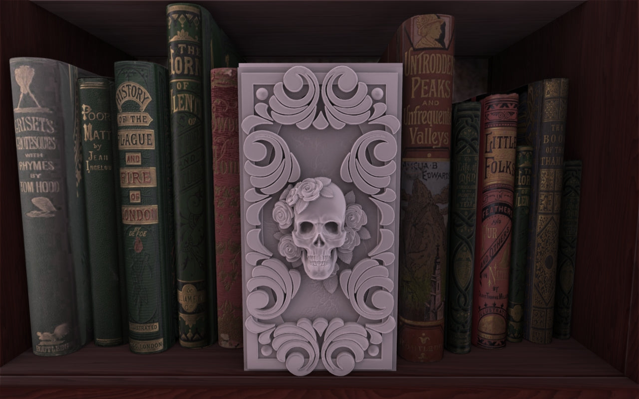 Crosslances - Book Nook/Shelf Insert - Memento Mori