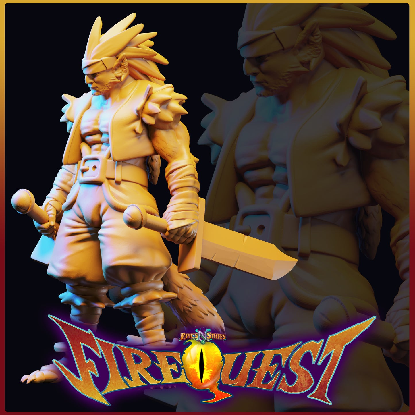 Lance Wilkinson - Fire Quest - Mentor - 32/100mm DnD/TTRPG Figure/Miniature