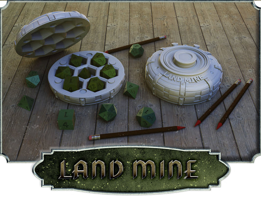 Crosslances - Dice Holder - Land Mine - DnD/TTRPG/Roleplaying/Wargames
