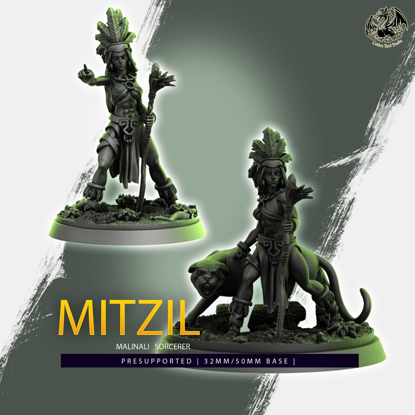 Golden Thief Studio - Mitzil, Malinali Sorcerer - DnD/TTRPG Figure/Miniature