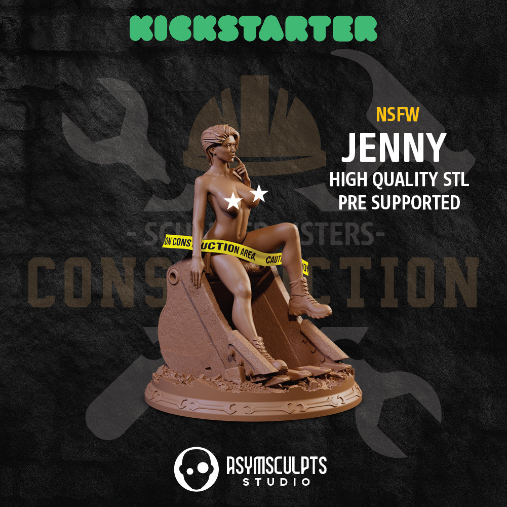 AsymSculpts - Sculpted Sisters: Construction - Jenny - 75mm Pin Up/Figure/Model/Diorama