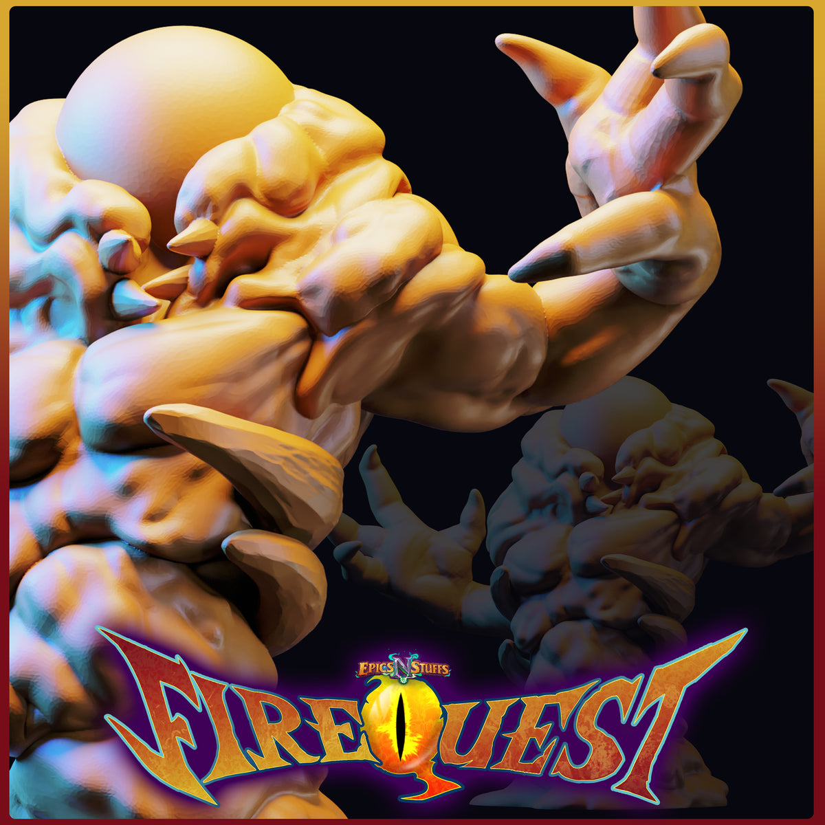 Lance Wilkinson - Fire Quest - Molten Man - 50/100mm DnD/TTRPG Figure/Miniature