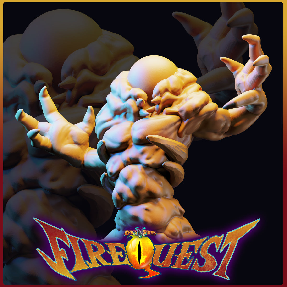 Lance Wilkinson - Fire Quest - Molten Man - 50/100mm DnD/TTRPG Figure/Miniature