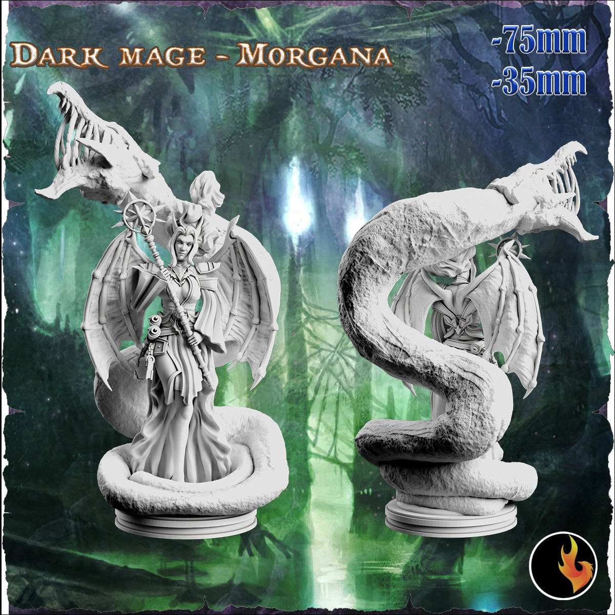 Ravi - Fantasy Girls #2 - Morgana, Dark Mage - 75mm Pin Up/Figure/Model/Diorama