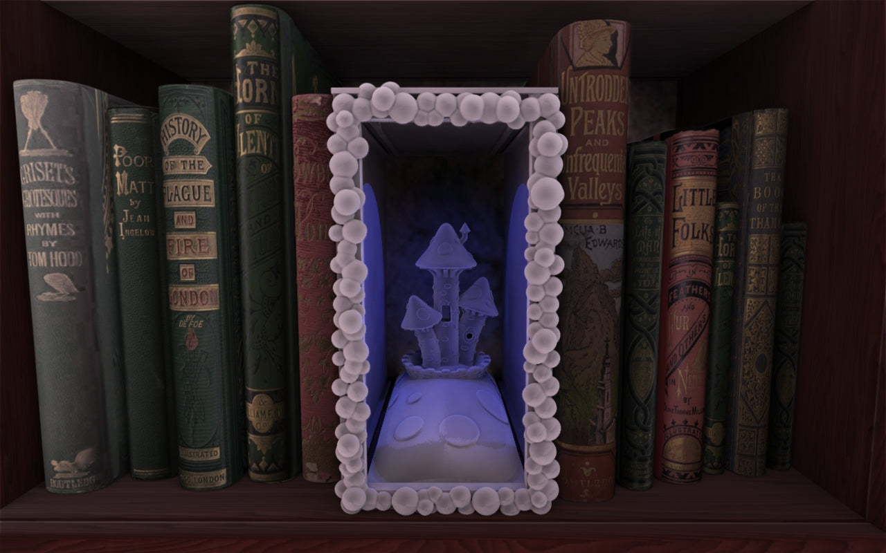 Crosslances - Book Nook/Shelf Insert - Mushroom Castle