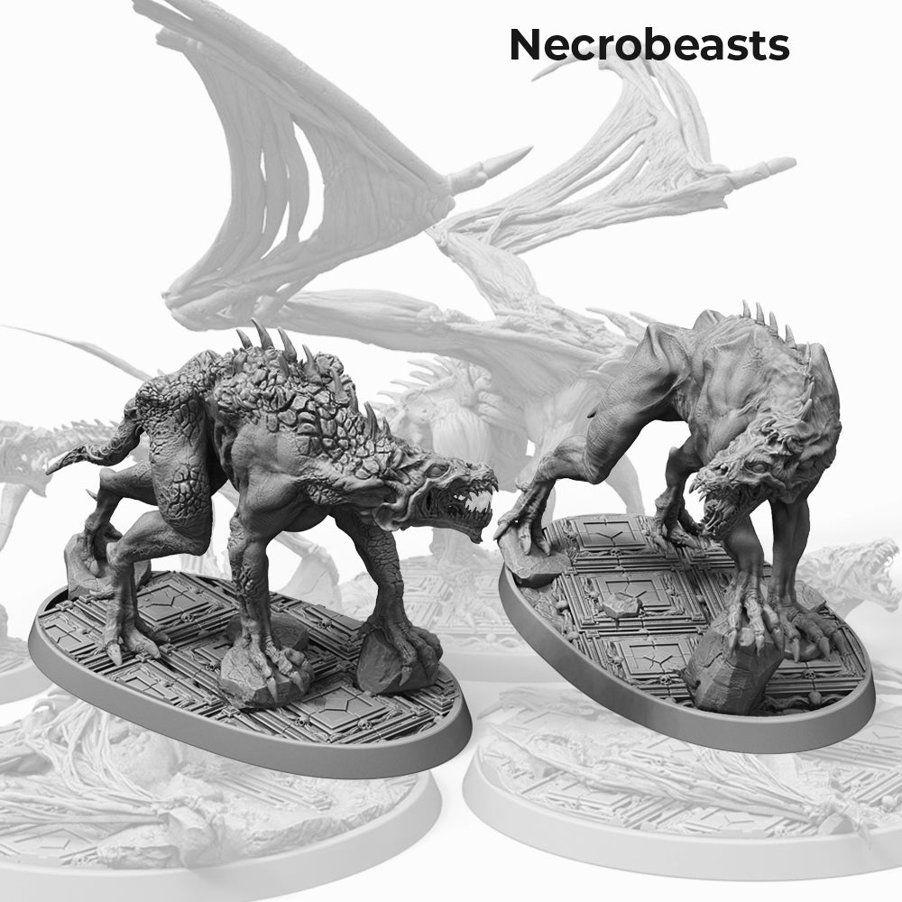 Printomancer - Undead Necrobeasts x2 - DnD/TTRPG Figure/Miniature