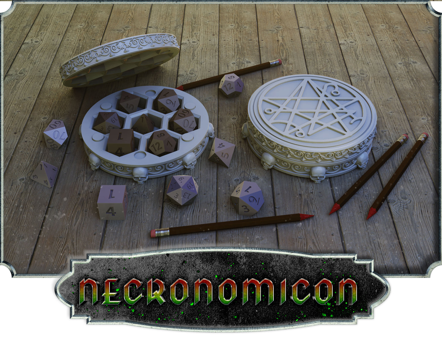 Crosslances - Dice Holder - Necronomicon - DnD/TTRPG/Roleplaying/Wargames