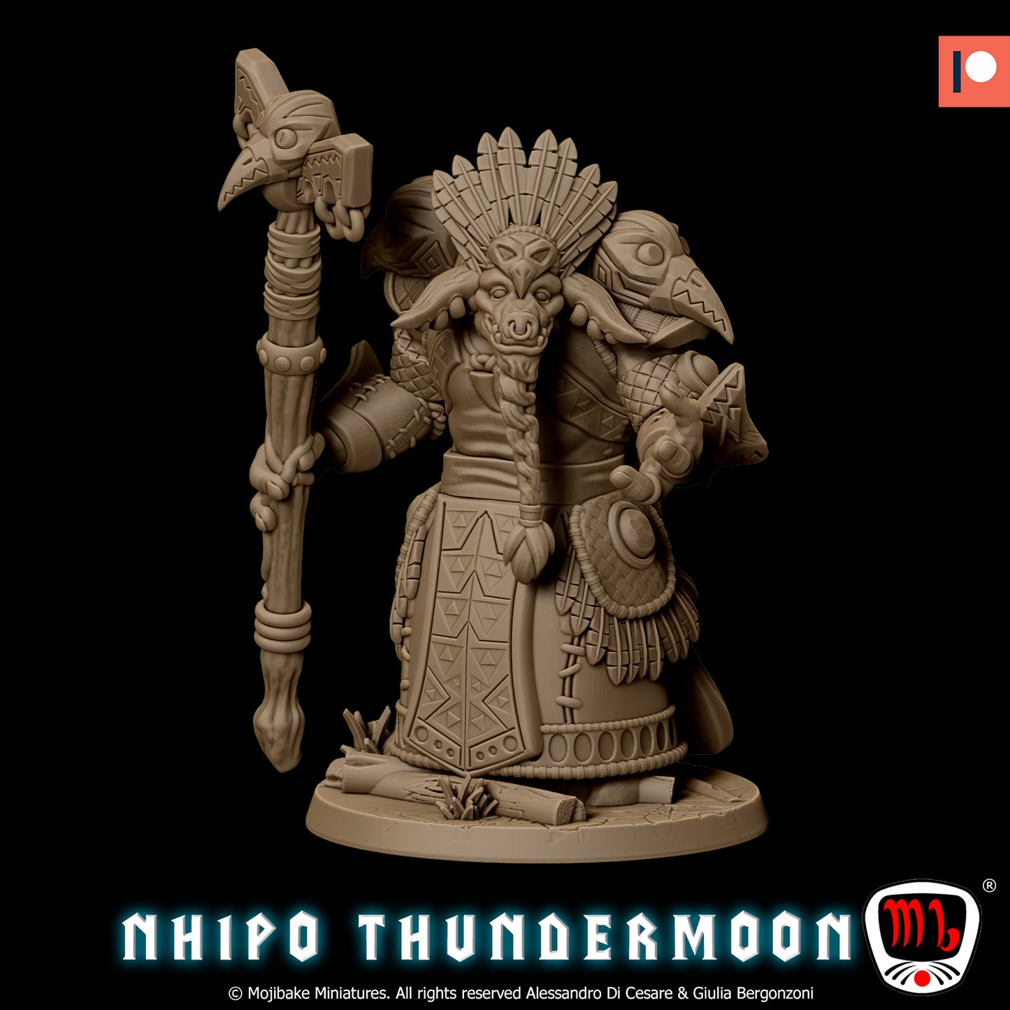 Mojibake - Thus Spoke Thundermoon - Tauren Druid - DnD/TTRPG Figure/Miniature - Helios3DPrinting