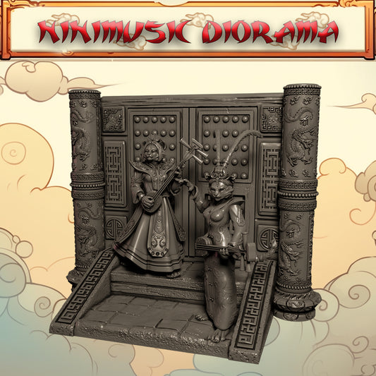 Mojibake - Battle for Xiuyu - Tabaxi Musician Diorama - DnD/TTRPG Figure/Miniature - Helios3DPrinting