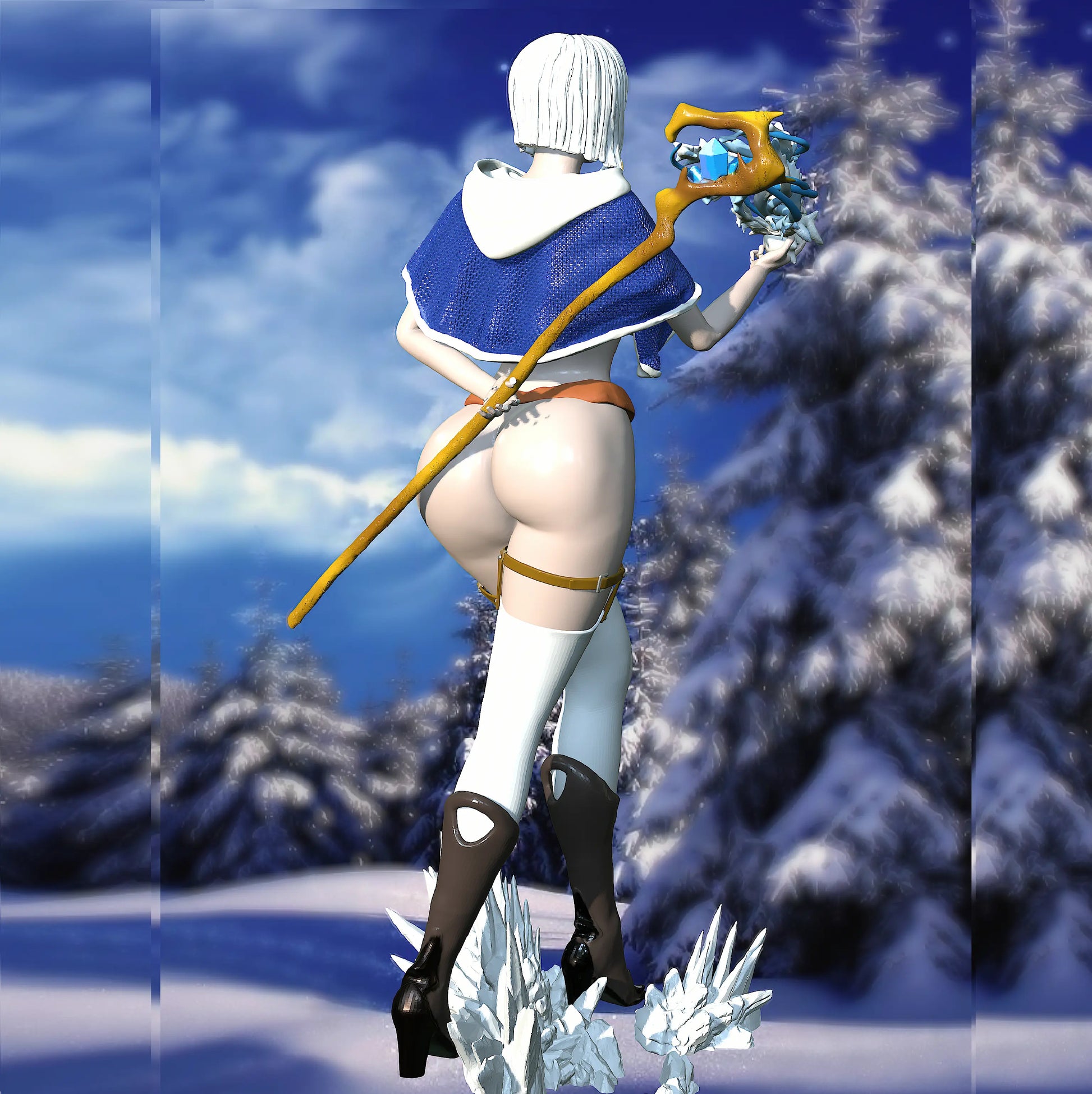 3darts - Eira, The Frost Mage - 75/120mm Pin Up/Figure/Model/Diorama - Helios3DPrinting