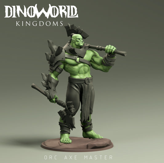 Dinoworld - Kingdoms #2 - Orc Axe Master - DnD/Pathfinder/TTRPG Figure