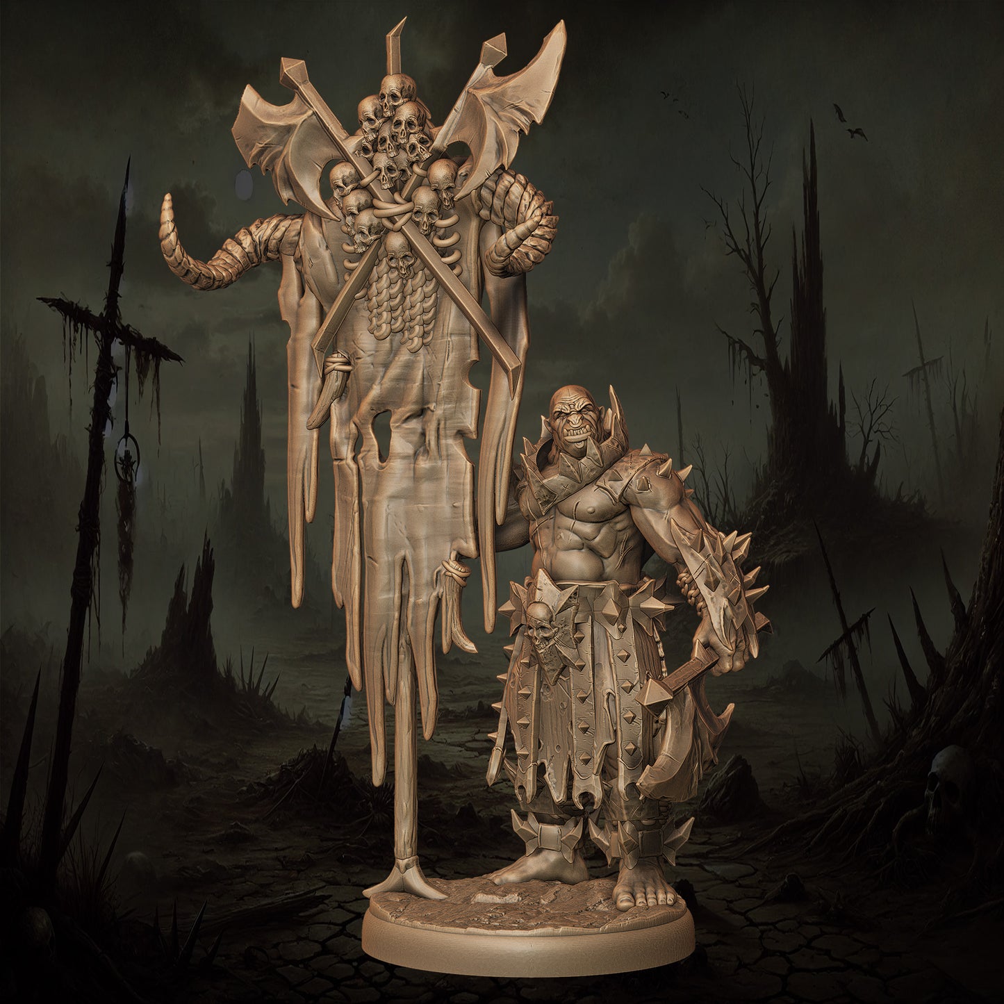 Monolith Arts - Orcs - Bannerman Berserker - DnD/TTRPG Figure/Miniature