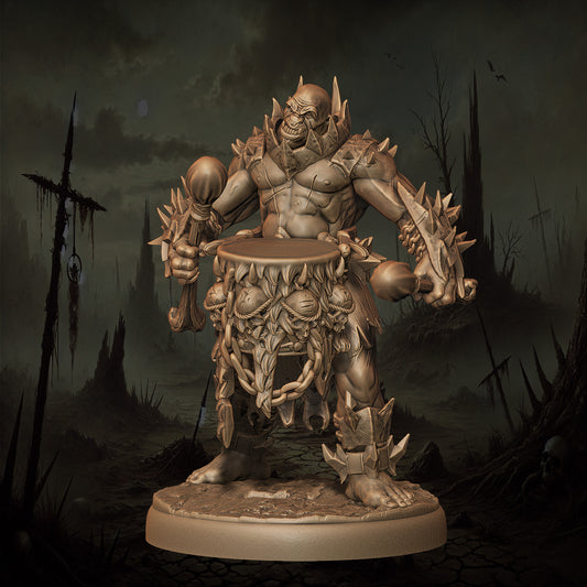 Monolith Arts - Orcs - Drummer Berserker - DnD/TTRPG Figure/Miniature