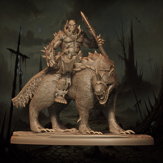 Monolith Arts - Orcs - Berserker Rider - DnD/TTRPG Figure/Miniature