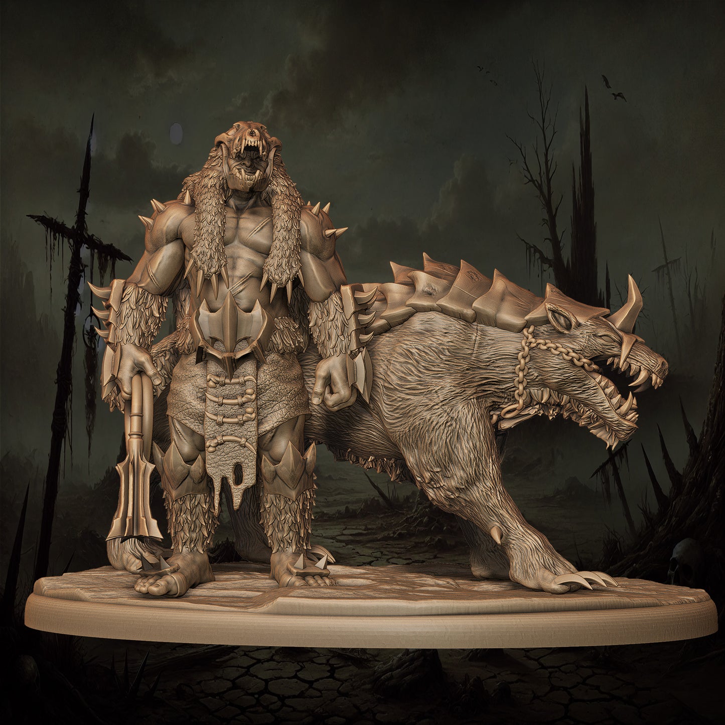 Monolith Arts - Orcs - Houndmaster #2 - DnD/TTRPG Figure/Miniature